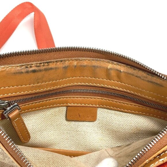 CELINE Logo Macadam Horse-drawn Carriage Bag Crossbody Pochette Shoulder Bag - Picture 4 of 14